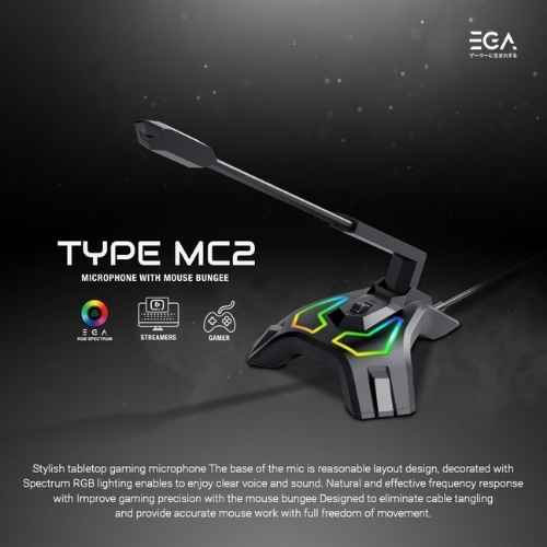 EGA ZONE TYPE-MC2 Microphone with Mouse Bungee (USB 2.0) for Streamer/Gamer
