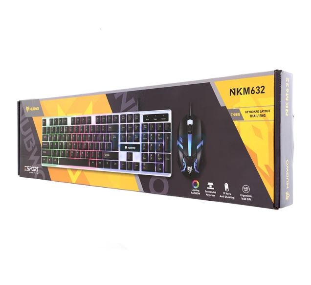 NUBWO NKM-632 USB LED Keyboard &amp; Mouse Combo (ENG/THAI Layout)