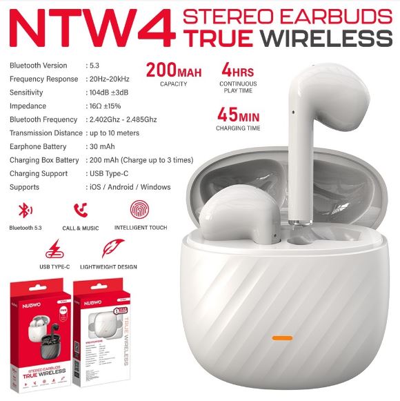 NUBWO NTW4 True Wireless Studio Earbuds