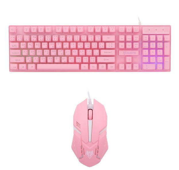 NUBWO SAVITAR NKM 623 Keyboard and Mouse Combo Set (White/Pink)