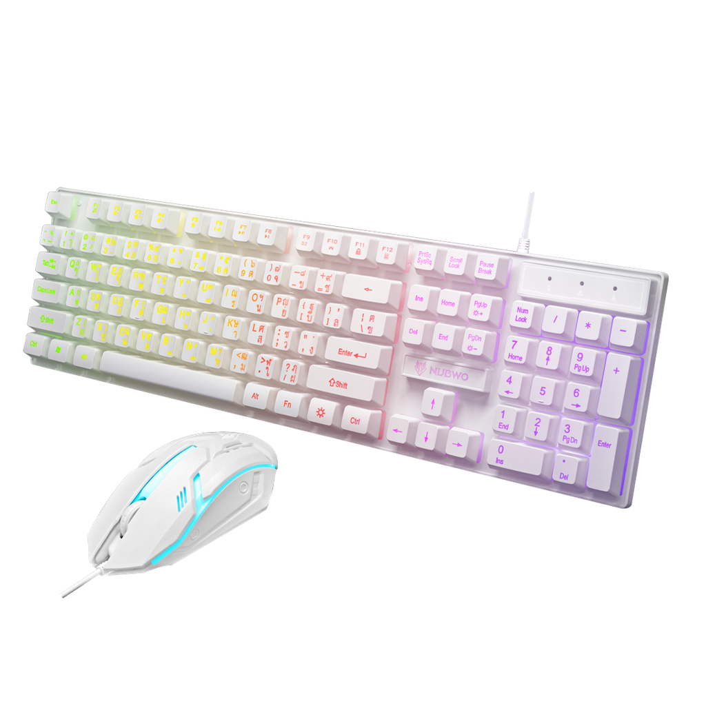 NUBWO SAVITAR NKM 623 Keyboard and Mouse Combo Set (White/Pink)