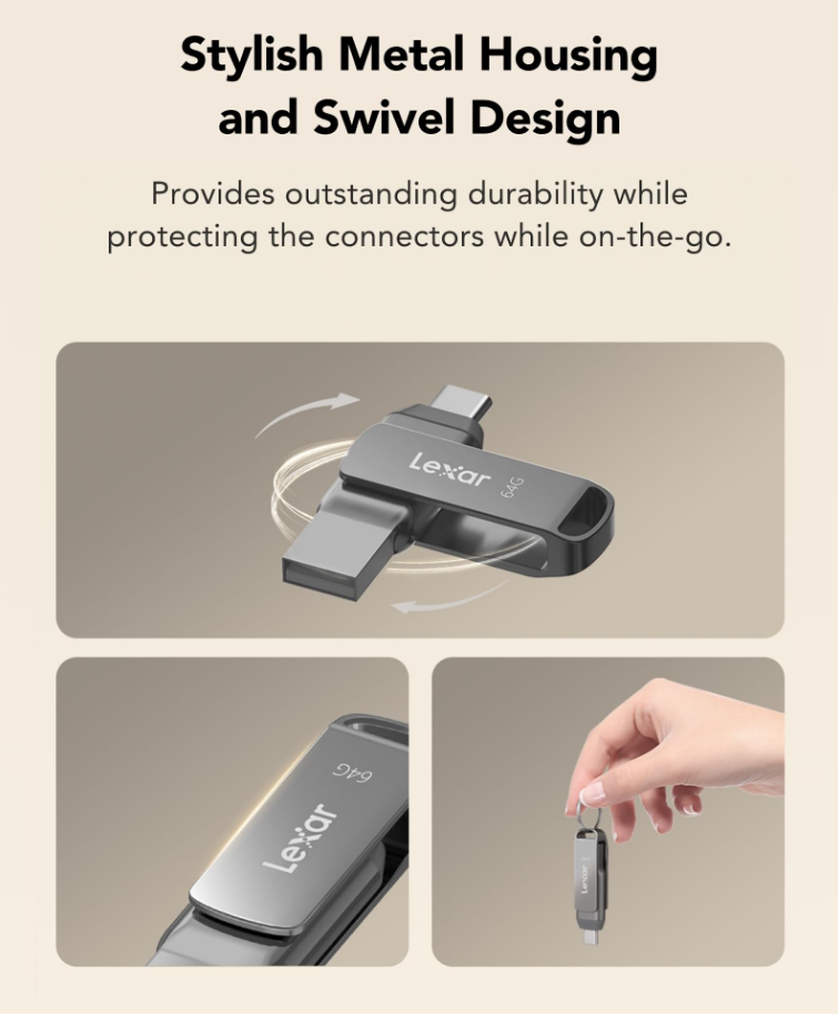 LEXAR D400 USB 3.1 Type-C 64GB Flash Drive