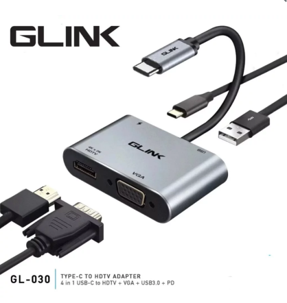 G-Link GL-030 USB-C to HDMI/VGA 4 in 1 Type-C Adapter