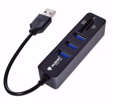 Nubwo NCR-100 3 Ports USB Hub and Card Reader Combo (SD, TF, 2.0 USB)
