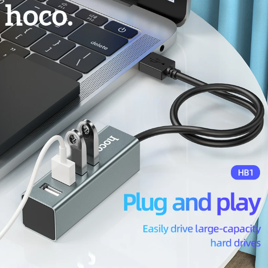 HOCO HB1 4-Ports USB Hub 80cm