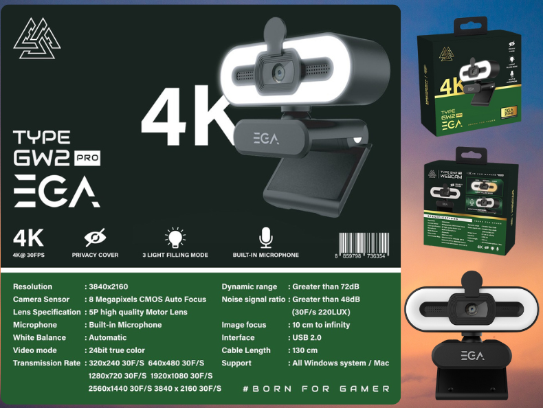 EGA Type GW2 Pro 4K Webcam