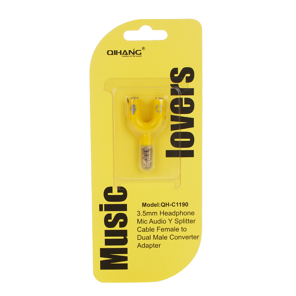 Music Lover 3.5mm Headphone Mic Audio Y Splitter (QH-C1190)