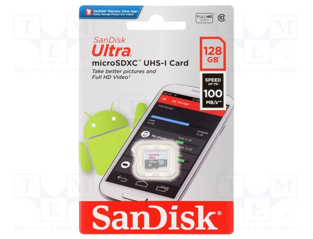 SANDISK Ultra micro SDXC UHS-1 Card 128GB (SDSQUNR-GN6MN)