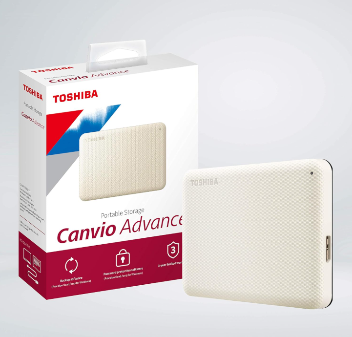 Toshiba Advance External Hard Disk 1TB (White)