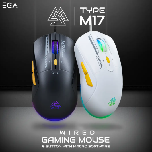 EGA TYPE M17 Marco Wired Gaming Mouse (White)
