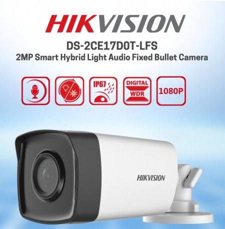 DS-2CE17D0T-LFS ,2MP (3.6mm) with sound Outdoor