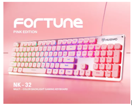 NUBWO Gaming Keyboard NK-32 Fortune (Pink Edition) (Thai Layout)