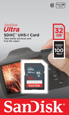 Sandisk Ultra SDHC UHS-I 32GB SD Card 100MB/s