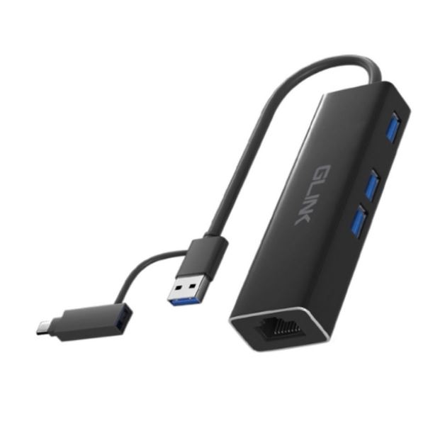 G-Link GL-034 4 in 1 USB 3.0/ TYPE-C HUB + GIGABIT ETHERNET ADAPTER