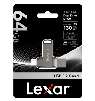 LEXAR D400 USB 3.1 Type-C/A 64GB Flash Drive
