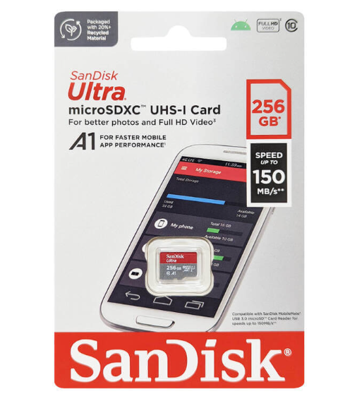 SANDISK Ultra micro SDXC UHS-1 Card 256GB (SDSQUAC-GN6MN)